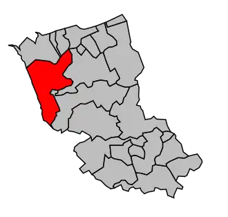 Kanton na mapě arrondissementu Dunkerque