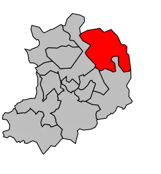 Kanton na mapě arrondissementu Valenciennes