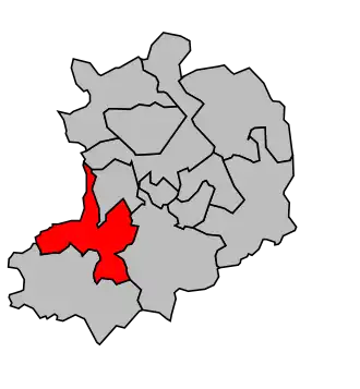 Kanton na mapě arrondissementu Valenciennes