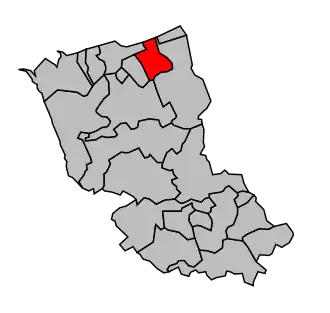 Kanton na mapě arrondissementu Dunkerque