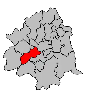 Kanton na mapě arrondissementu Lille