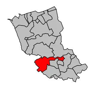 Kanton na mapě arrondissementu Dunkerque