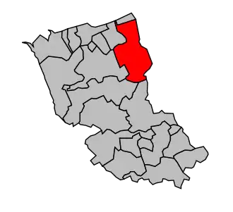 Kanton na mapě arrondissementu Dunkerque