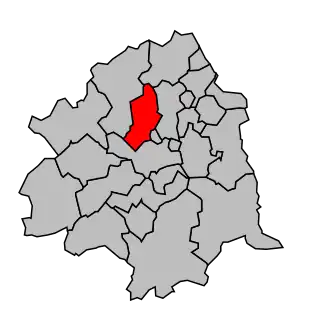 Kanton na mapě arrondissementu Lille