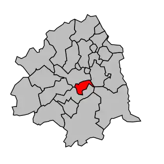 Kanton na mapě arrondissementu Lille