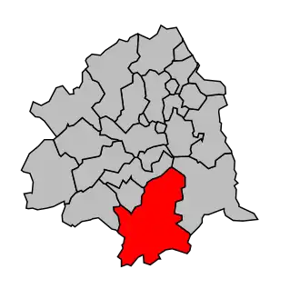 Kanton na mapě arrondissementu Lille