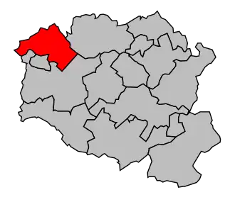 Kanton na mapě arrondissementu Avesnes-sur-Helpe