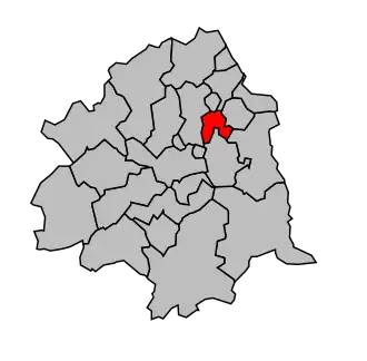 Kanton na mapě arrondissementu Lille