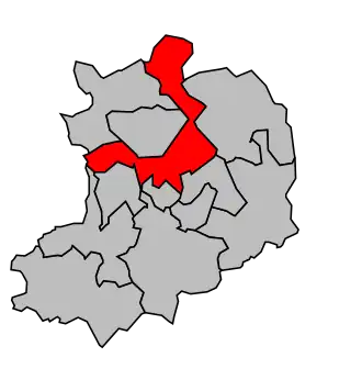 Kanton na mapě arrondissementu Valenciennes