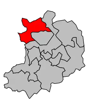 Kanton na mapě arrondissementu Valenciennes