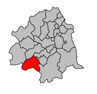 Kanton na mapě arrondissementu Lille