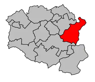 Kanton na mapě arrondissementu Avesnes-sur-Helpe