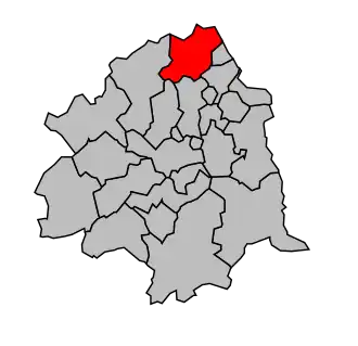 Kanton na mapě arrondissementu Lille