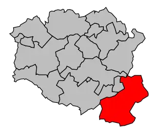 Kanton na mapě arrondissementu Avesnes-sur-Helpe