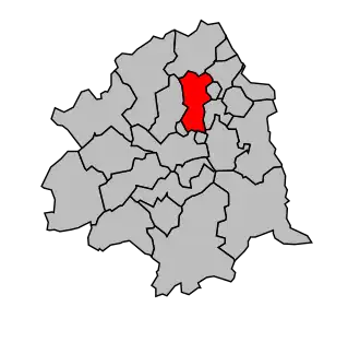 Kanton na mapě arrondissementu Lille