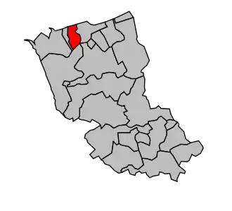 Kanton na mapě arrondissementu Dunkerque