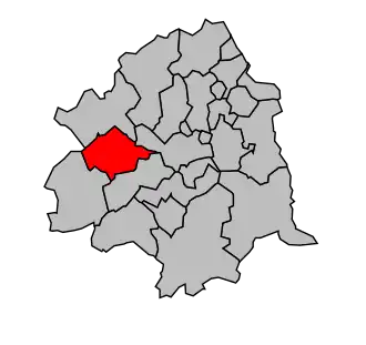 Kanton na mapě arrondissementu Lille