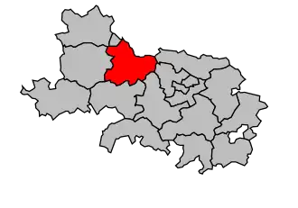 Kanton na mapě arrondissementu Arras