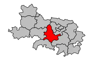 Kanton na mapě arrondissementu Arras