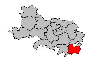 Kanton na mapě arrondissementu Arras