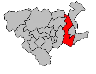 Kanton na mapě arrondissementu Béthune