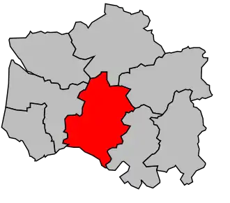 Kanton na mapě arrondissementu Montreuil