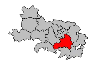 Kanton na mapě arrondissementu Arras