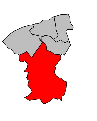 Kanton na mapě arrondissementu Calais