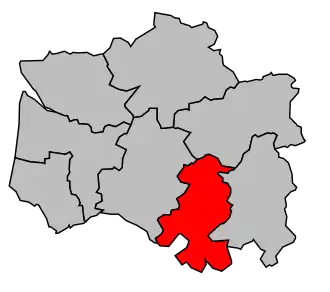 Kanton na mapě arrondissementu Montreuil