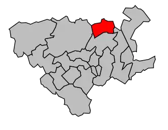 Kanton na mapě arrondissementu Béthune