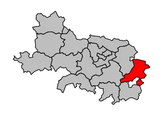 Kanton na mapě arrondissementu Arras