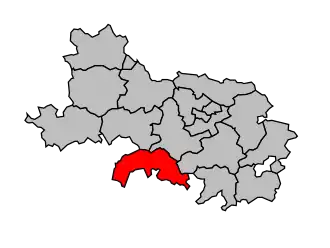 Kanton na mapě arrondissementu Arras