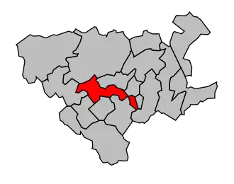 Kanton na mapě arrondissementu Béthune