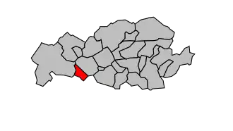 Kanton na mapě arrondissementu Lens