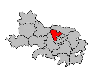 Kanton na mapě arrondissementu Arras