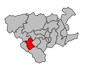 Kanton na mapě arrondissementu Béthune