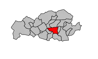 Kanton na mapě arrondissementu Lens