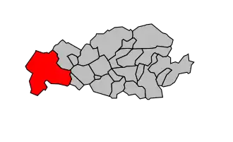 Kanton na mapě arrondissementu Lens