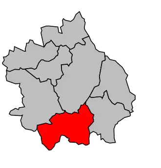 Kanton na mapě arrondissementu Ambert