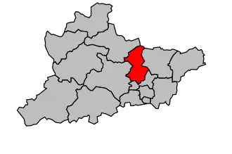 Kanton na mapě arrondissementu Riom