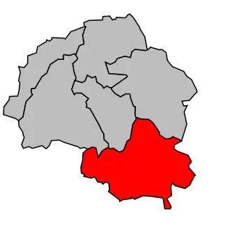 Kanton na mapě arrondissementu Thiers