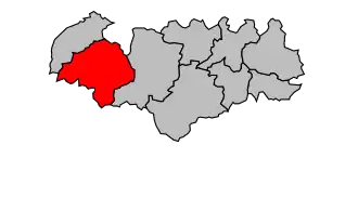 Kanton na mapě arrondissementu Issoire