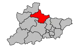 Kanton na mapě arrondissementu Riom