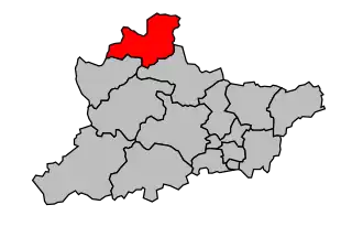 Kanton na mapě arrondissementu Riom