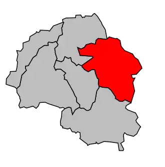 Kanton na mapě arrondissementu Thiers