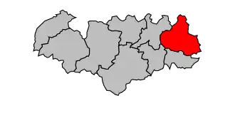 Kanton na mapě arrondissementu Issoire