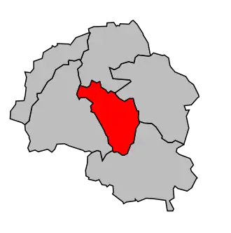 Kanton na mapě arrondissementu Thiers