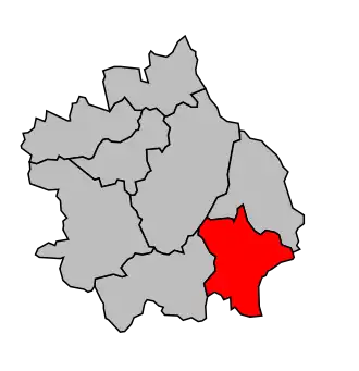 Kanton na mapě arrondissementu Ambert