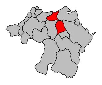 Kanton na mapě arrondissementu Bayonne