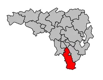 Kanton na mapě arrondissementu Pau